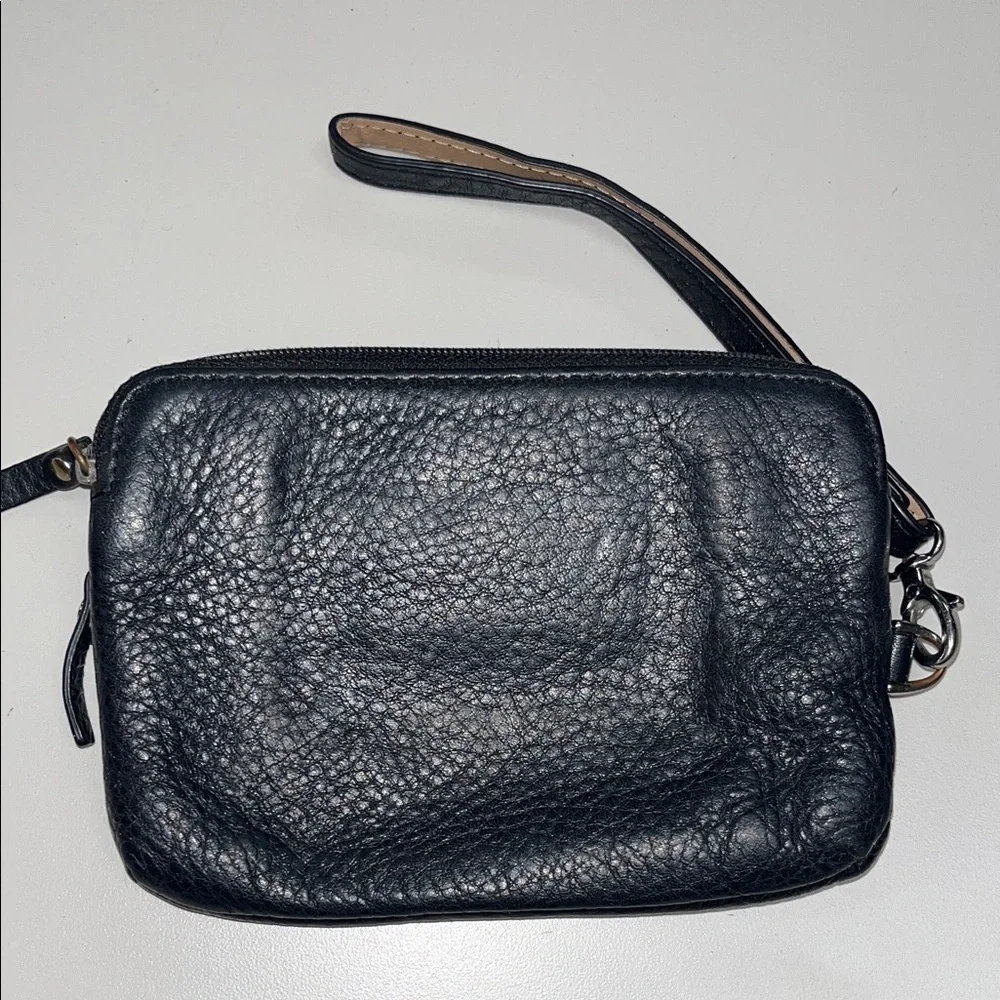 Lodis Black Wristlet 2 pocket zip up Clutch